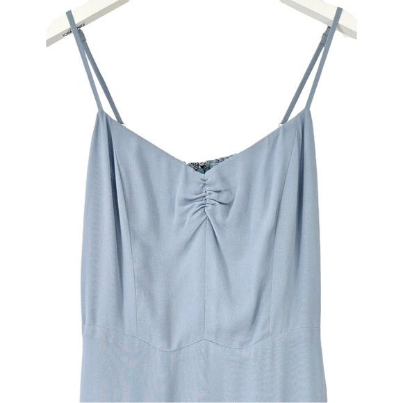 Reformation Emersyn Pastel Baby Blue Fitted Bodice Adjustable Strap Maxi Dress - Picture 5 of 9